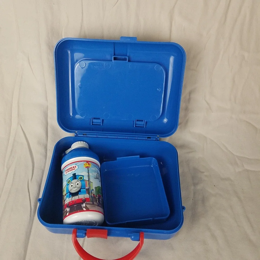 Thomas  Train & Friends Lunch Box Kids Blue Like New thermos food stay  Pecoware